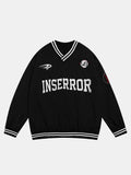 Men's V-Neck Baseball Sweatshirt – Oversized Graphic Pullover