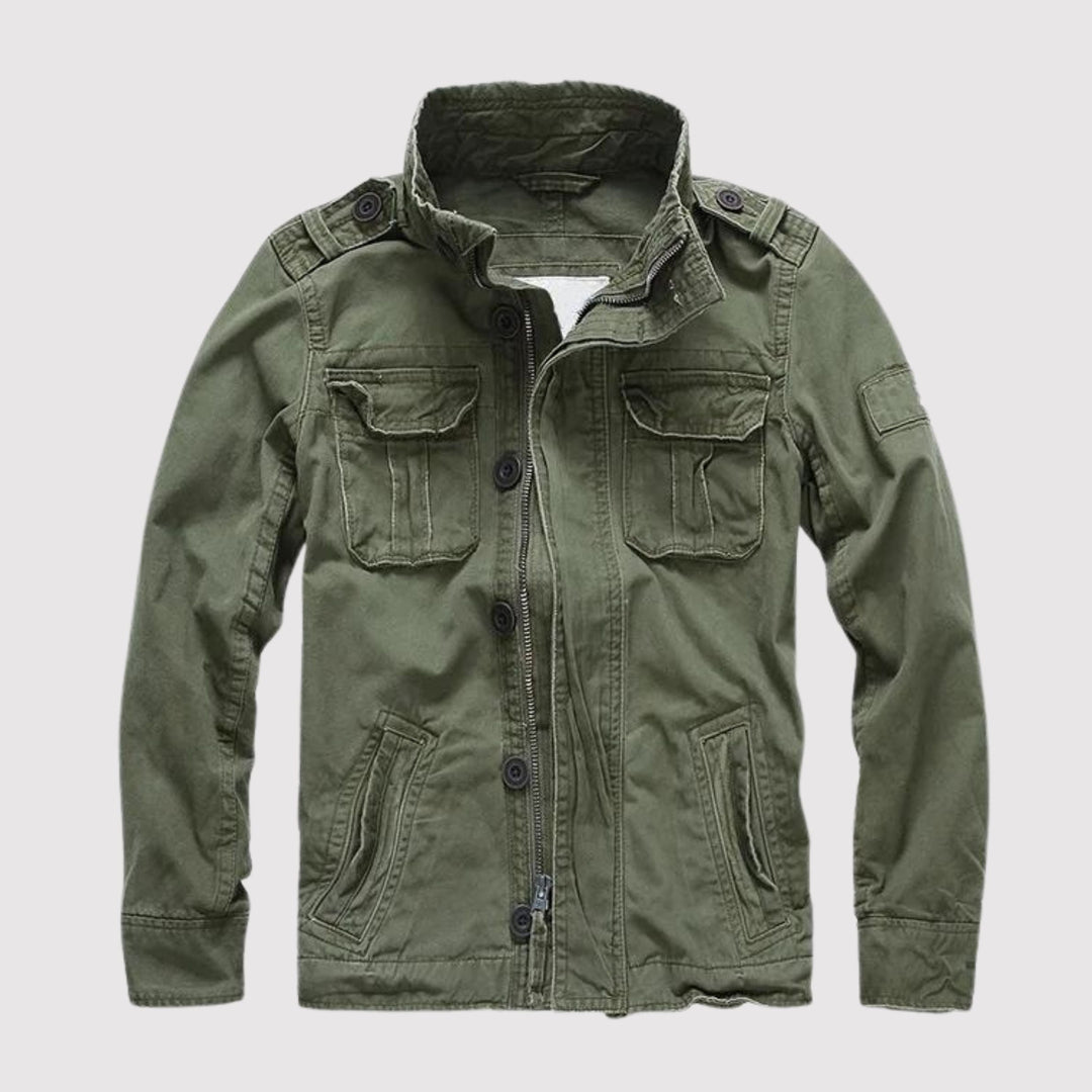 Men's Vintage Tactical Jacket - Classic Military Style - Green