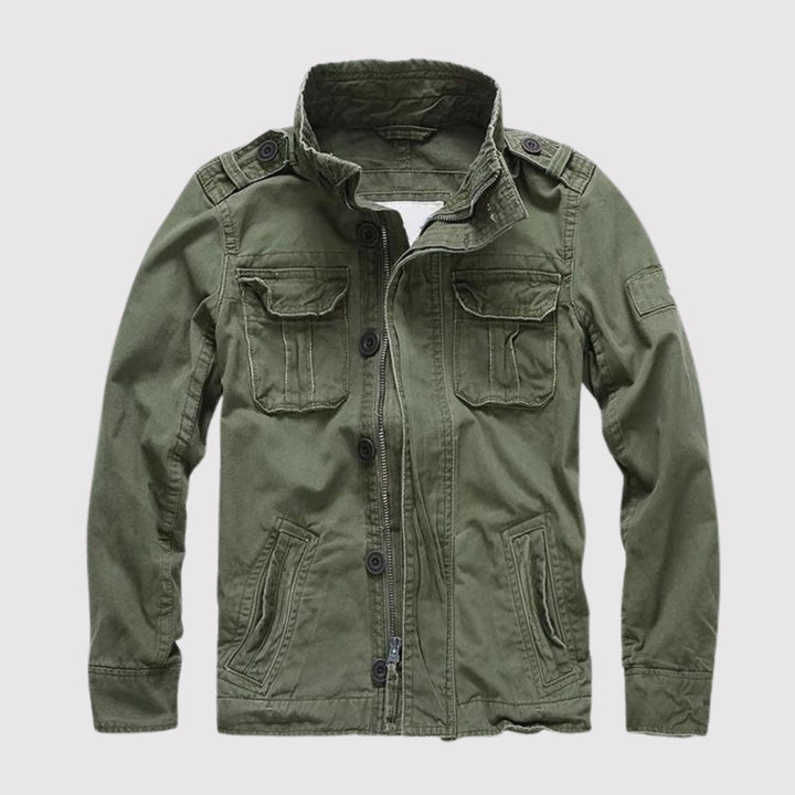 Men's Vintage Tactical Jacket - Classic Military Style - Green
