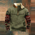 Men's Vintage Turtleneck Sweater with Zip - Warm Casual Knit