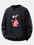 Men's Vintage Washed Cotton Sweatshirt – Relaxed Fit Crew Neck