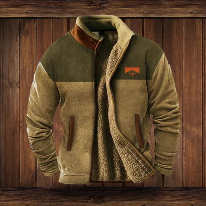 Men's Vintage Winter Jacket - Warm Outdoor Style - Maroon