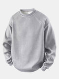 Men's Waffle Textured Crew Neck Sweatshirt – Relaxed Fit