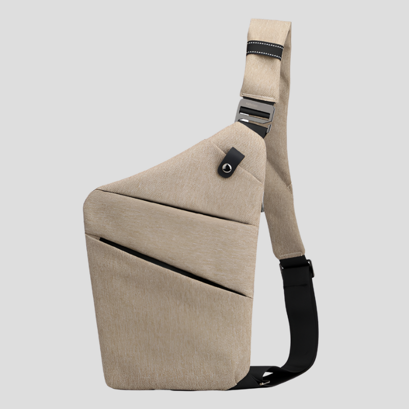 Men's Waterproof Chest Bag - Functional Shoulder Bag - Beige