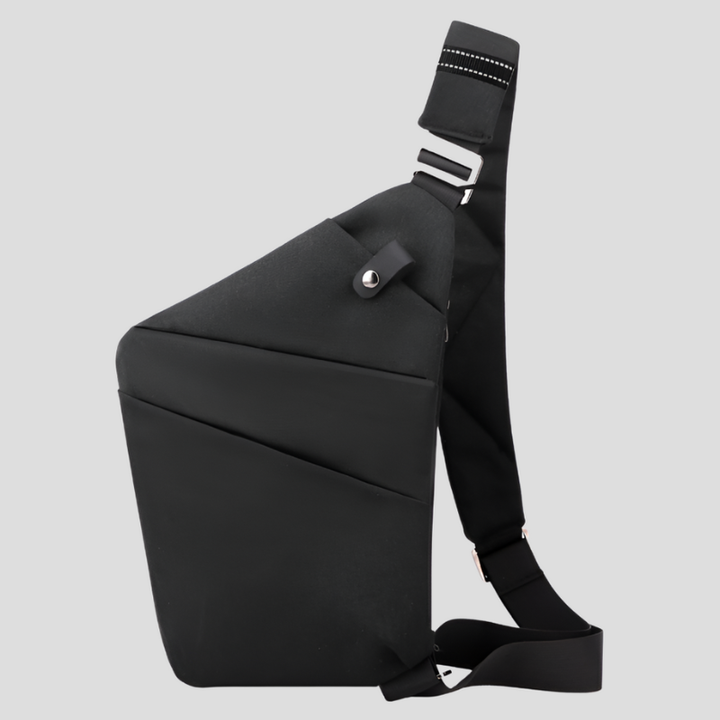 Men's Waterproof Chest Bag - Functional Shoulder Bag - Black