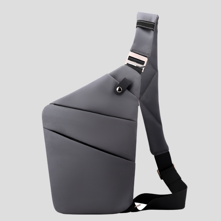 Men's Waterproof Chest Bag - Functional Shoulder Bag - Dark Grey