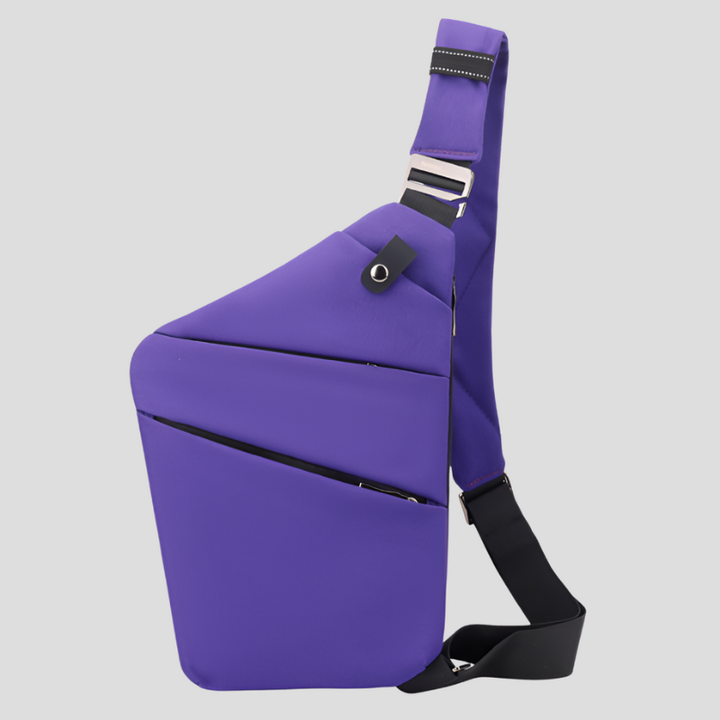 Men's Waterproof Chest Bag - Functional Shoulder Bag - Purple