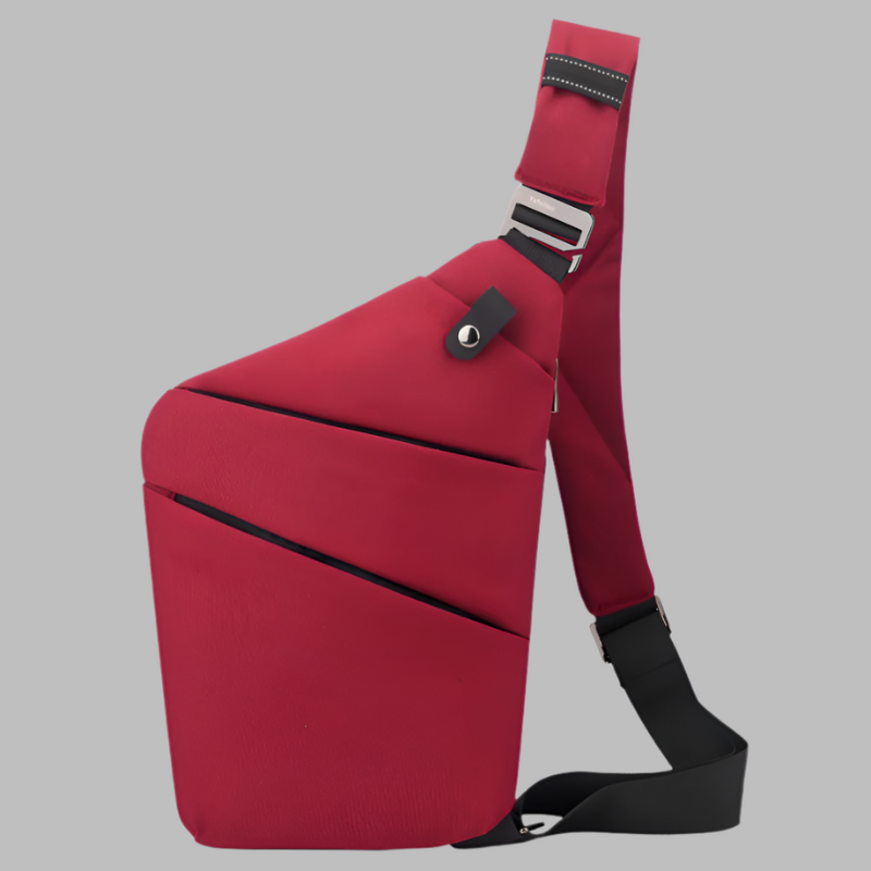 Men's Waterproof Chest Bag - Functional Shoulder Bag - Red