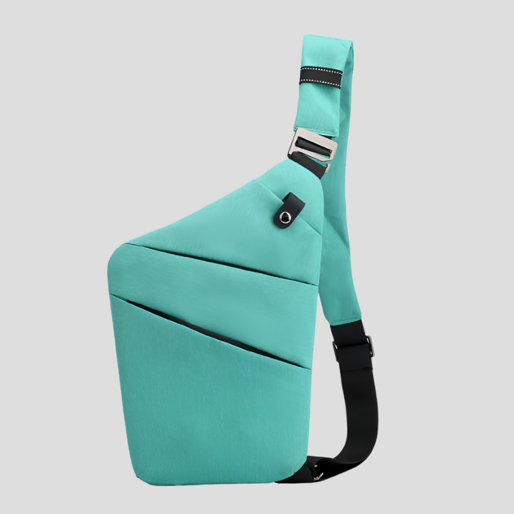 Men's Waterproof Chest Bag - Functional Shoulder Bag - Turquoise
