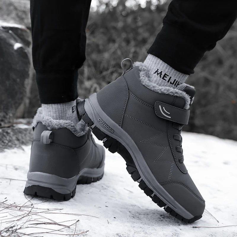 Men's Waterproof Winter Boots - Slip-Resistant Sole