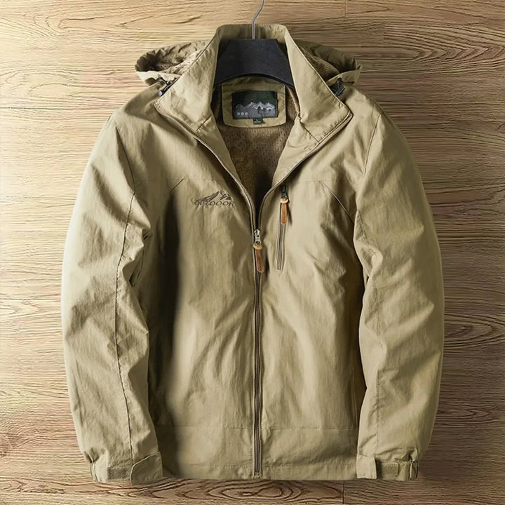 Men's Waterproof Winter Jacket - Breathable Outdoor Ski Coat - Khaki