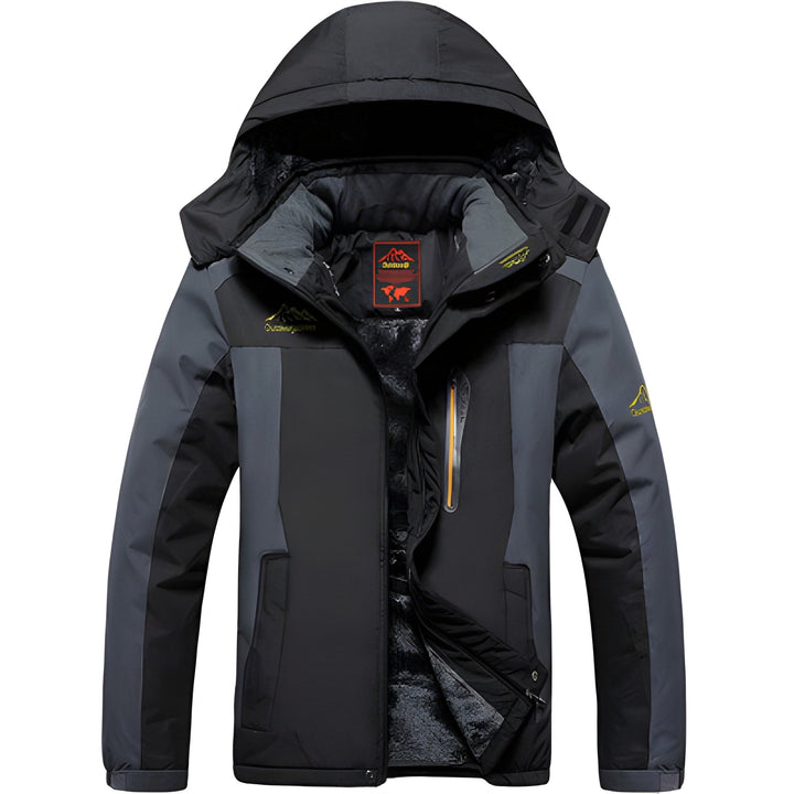 Men's Waterproof Winter Parka Jacket - Thermal Outdoor Coat - Black