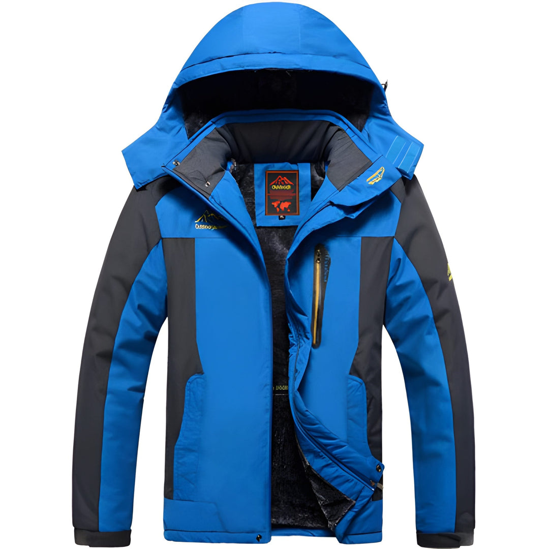 Men's Waterproof Winter Parka Jacket - Thermal Outdoor Coat - Blue