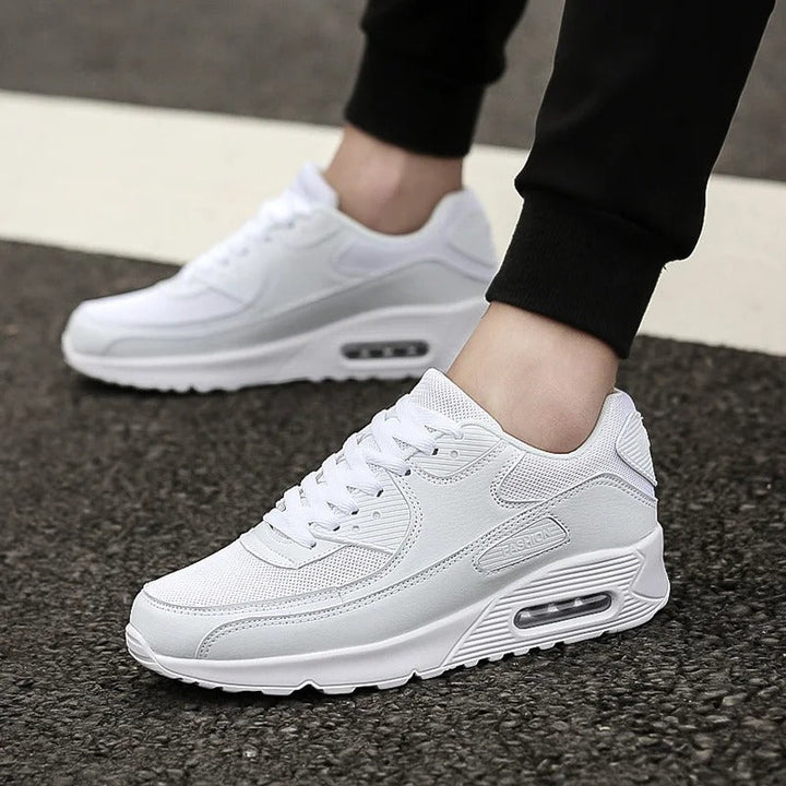 Men's White Walking Sneakers - Breathable Slip-Resistant - White 2