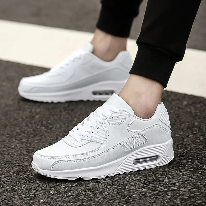 Men's White Walking Sneakers - Breathable Slip-Resistant - White