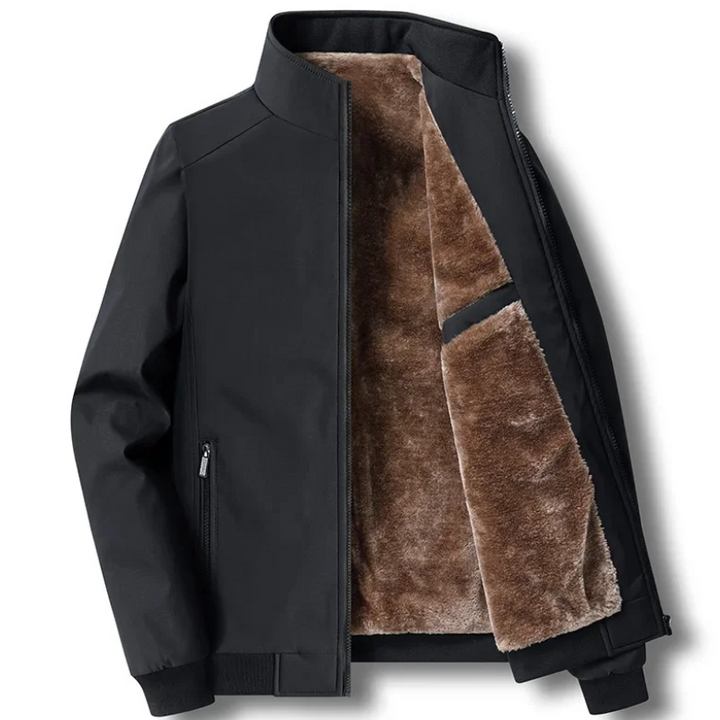 Men's Winter Jacket - Thick Warm Quilted Parka - Black