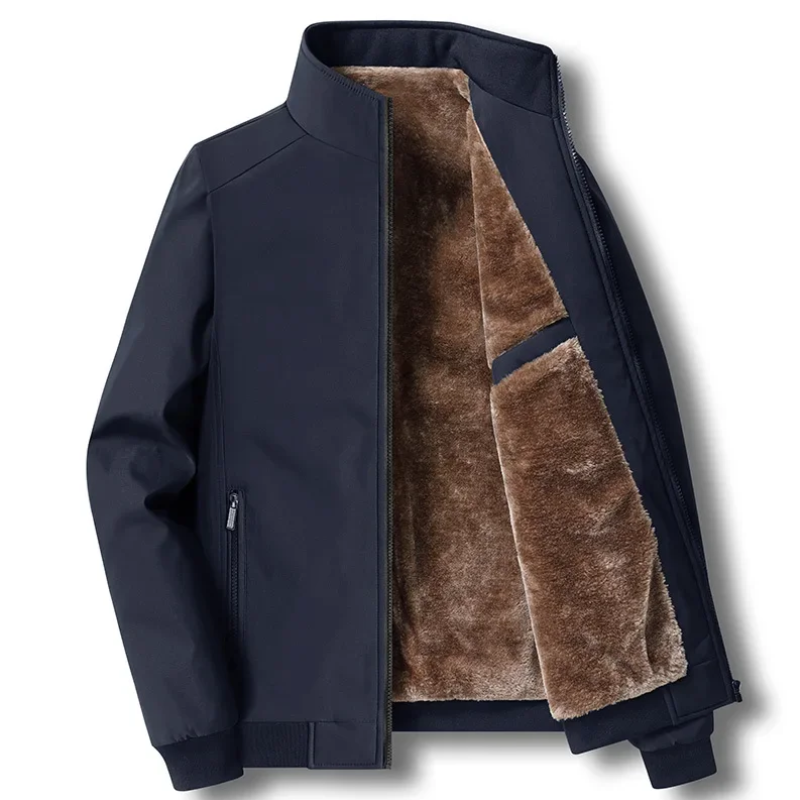 Men's Winter Jacket - Thick Warm Quilted Parka - Blue