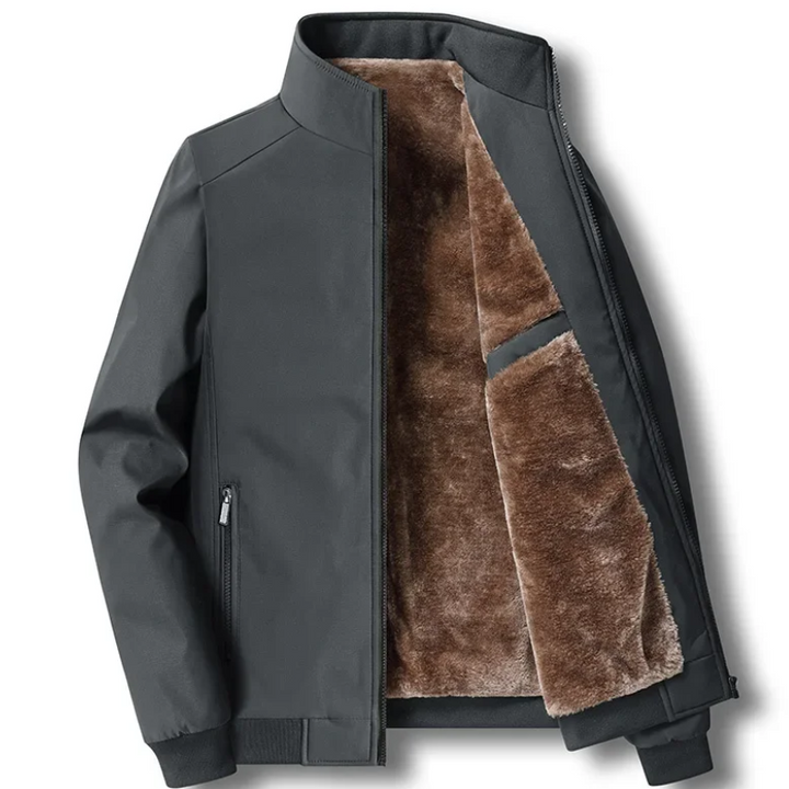Men's Winter Jacket - Thick Warm Quilted Parka - Grey