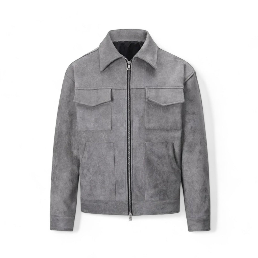 Men's Winter Jacket - Timeless Zip Design - Grey