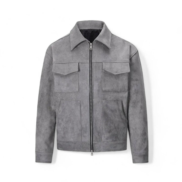 Men's Winter Jacket - Timeless Zip Design - Grey