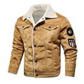 Men's Winter Jacket with Faux Fur Collar - Classic Khaki