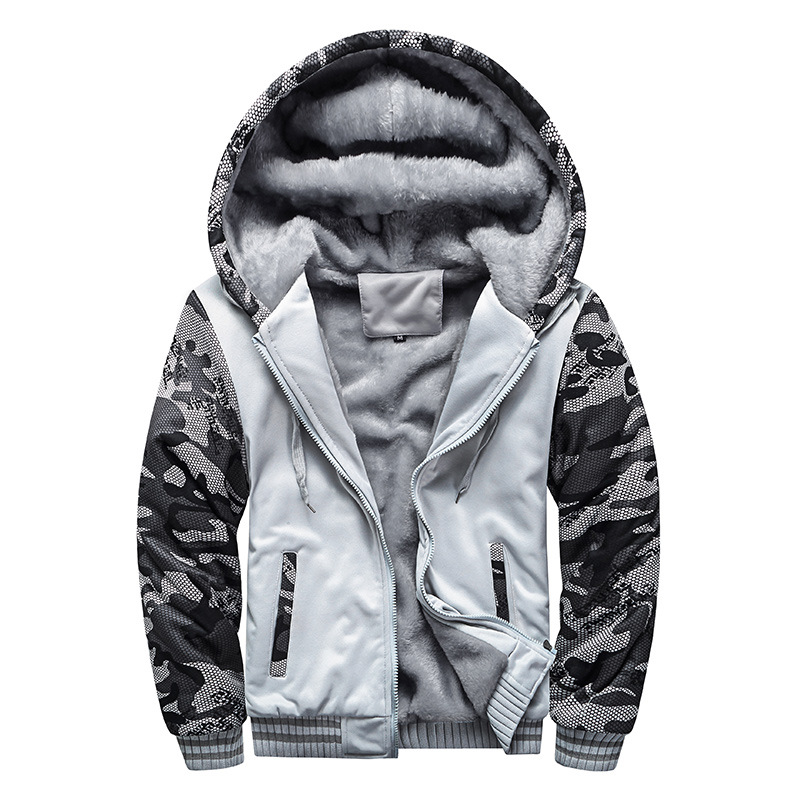 Men's Winter Jacket with Hood - Warm & Stylish - Grey