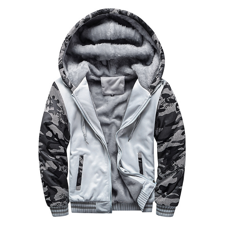 Men's Winter Jacket with Hood - Warm & Stylish - Grey