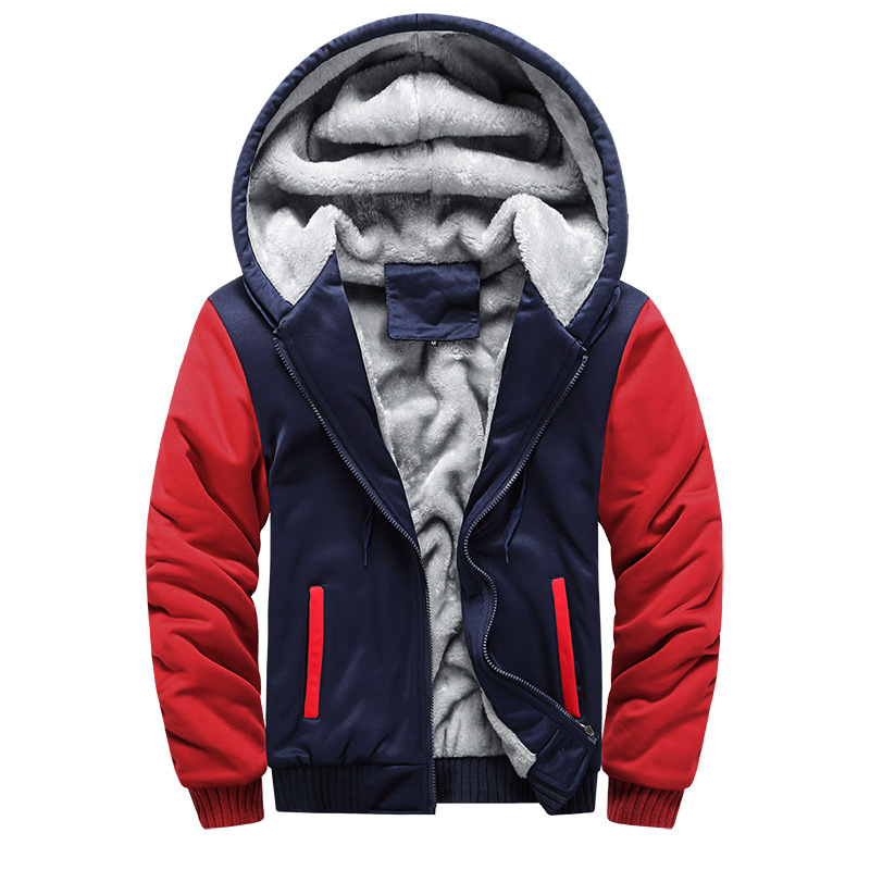 Men's Winter Jacket with Hood - Warm & Stylish - Red