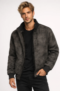 Men's Winter Jacket with Zip - Classic Collar