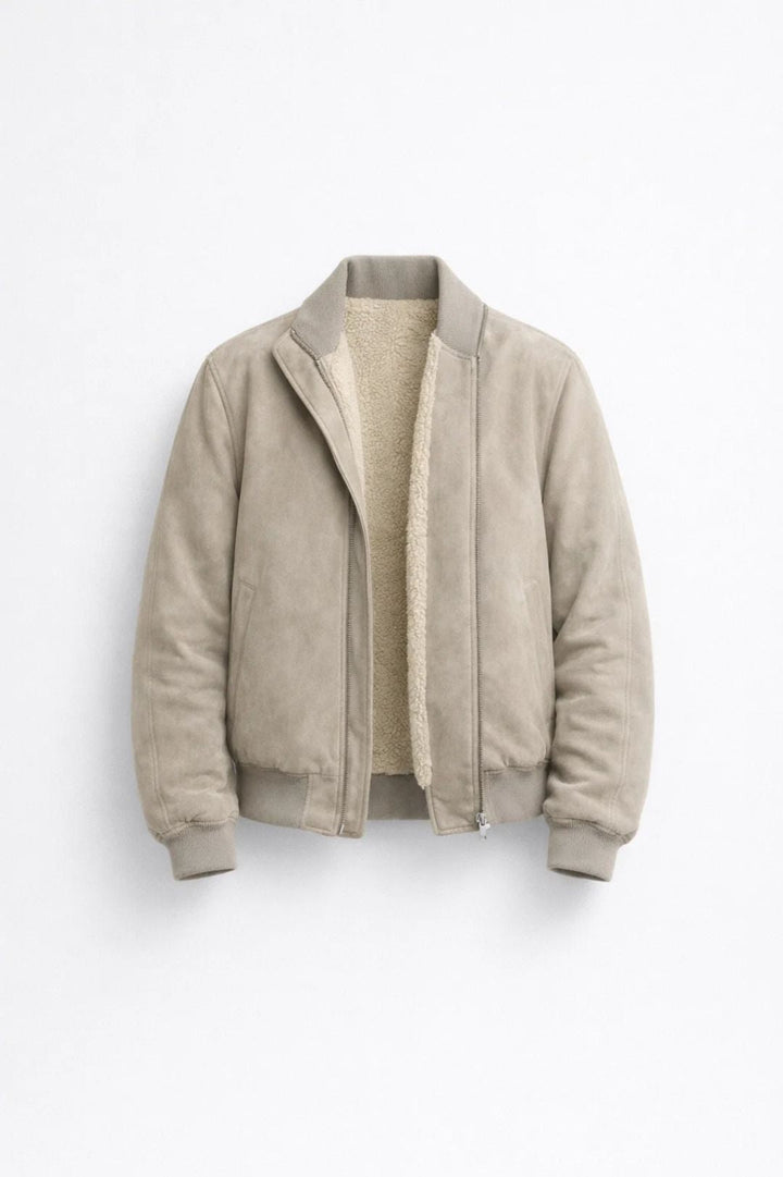 Men's Winter Jacket with Zip - Classic Collar