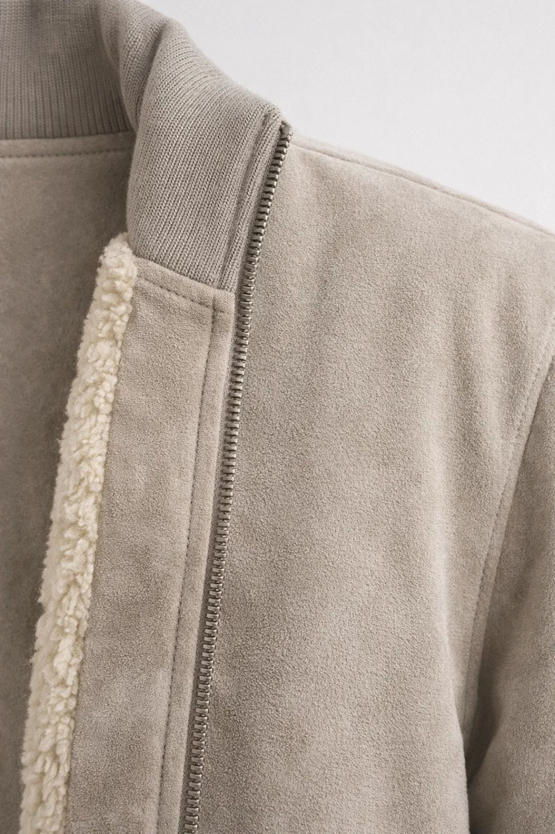 Men's Winter Jacket with Zip - Classic Collar