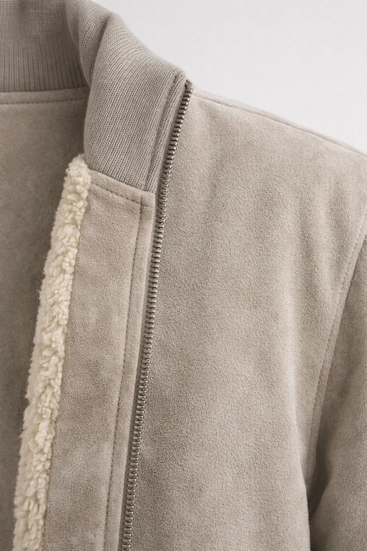 Men's Winter Jacket with Zip - Classic Collar