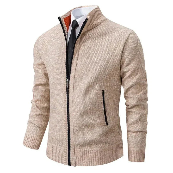 Men's Zip-Up Vest - Classic Layering Essential - Beige