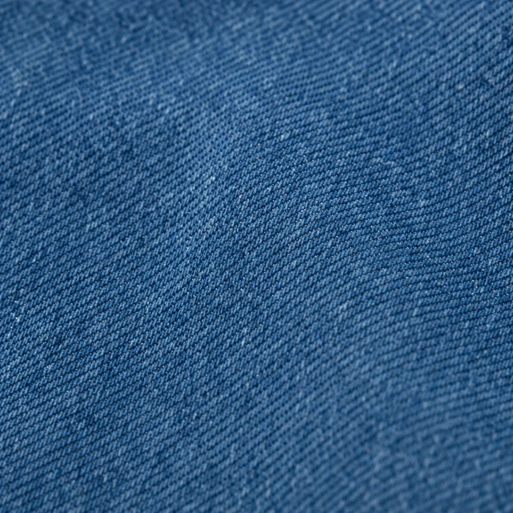 Women's Asymmetric Denim Jacket - Angled Button Stand Collar