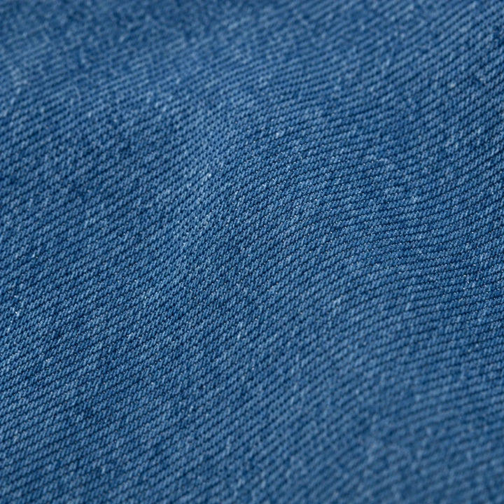 Women's Asymmetric Denim Jacket - Angled Button Stand Collar