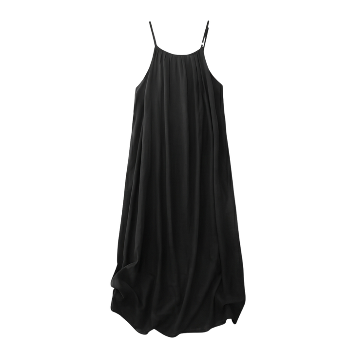 Women's Backless Cami Maxi Dress - Open Back Summer Style - Black