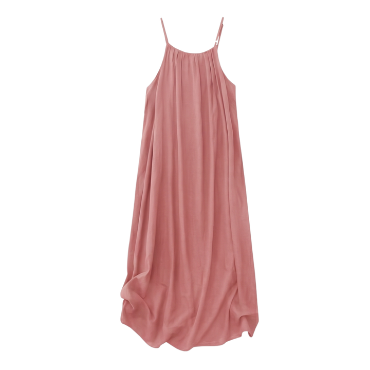 Women's Backless Cami Maxi Dress - Open Back Summer Style - Pink