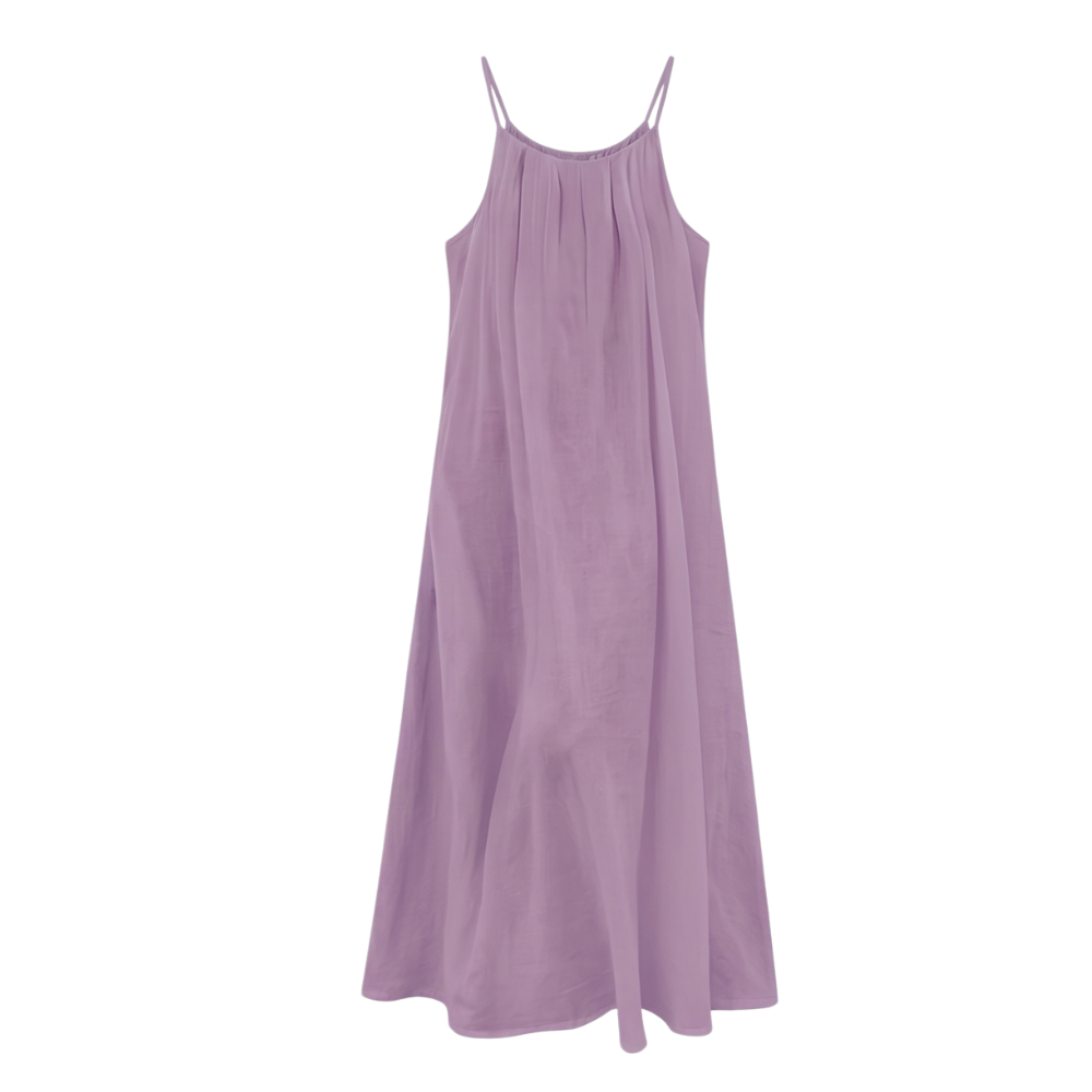 Women's Backless Cami Maxi Dress - Open Back Summer Style - Purple