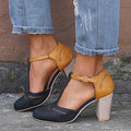 Women's Block-Heel Mary Janes - Timeless Two-Tone