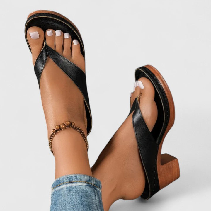 Women's Block-Heel Sandals - Timeless Toe-Post Design