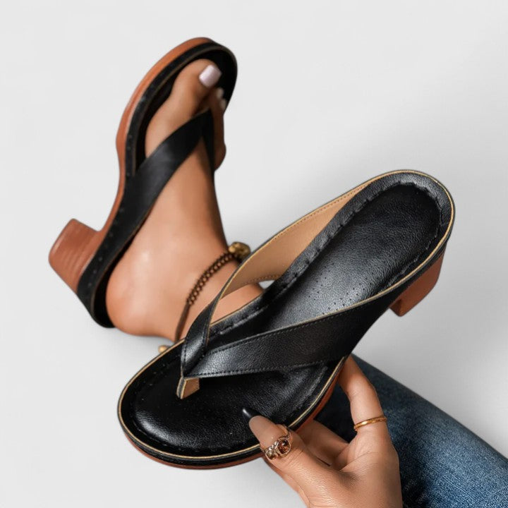 Women's Block-Heel Sandals - Timeless Toe-Post Design