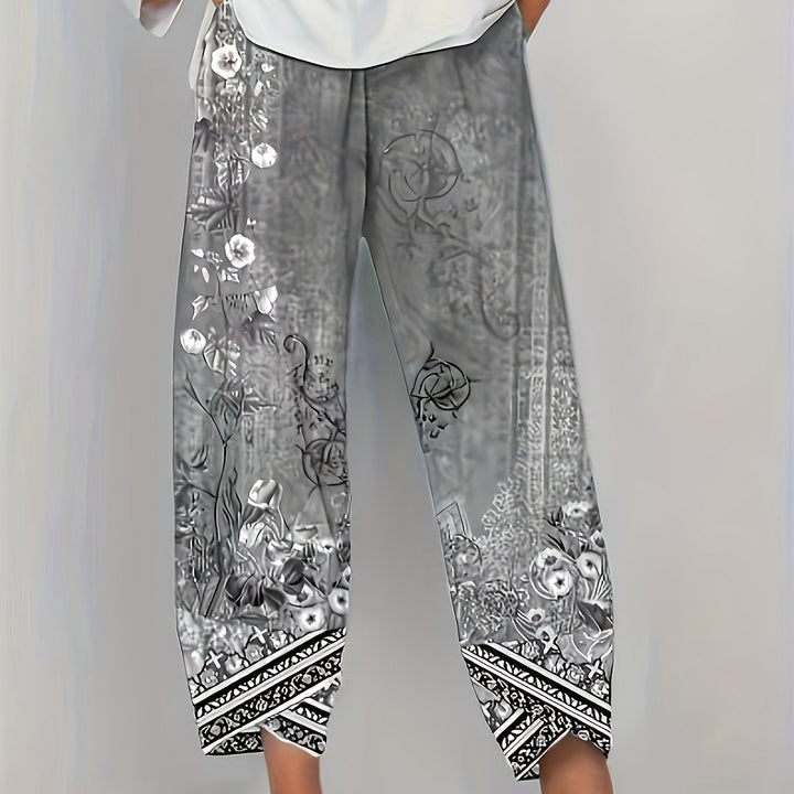 Women's Botanical Cropped Pants in black, Relaxed Fit