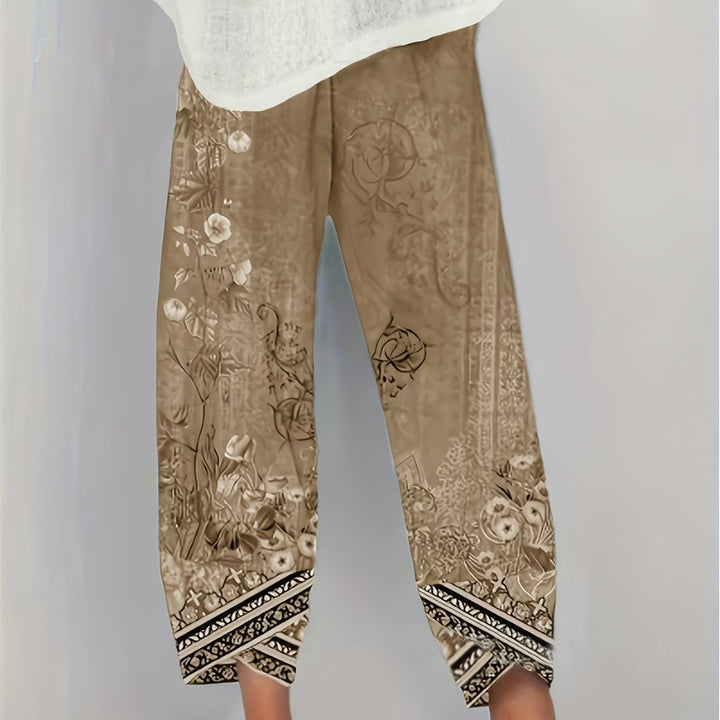 Women's Botanical Cropped Pants in yellow, Relaxed Fit