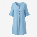 Women's Breezy Midi Dress with Front Pleat - Lightweight Summer