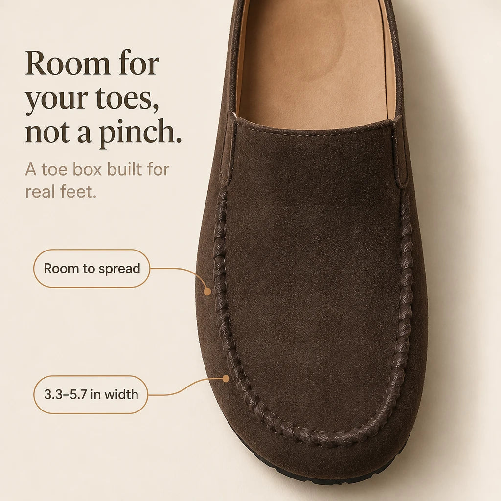 Women's Brown Backless Round-Toe Flat Shoes