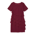 Women's Cascading Ruffle Midi Dress - Elegant Evening Wear