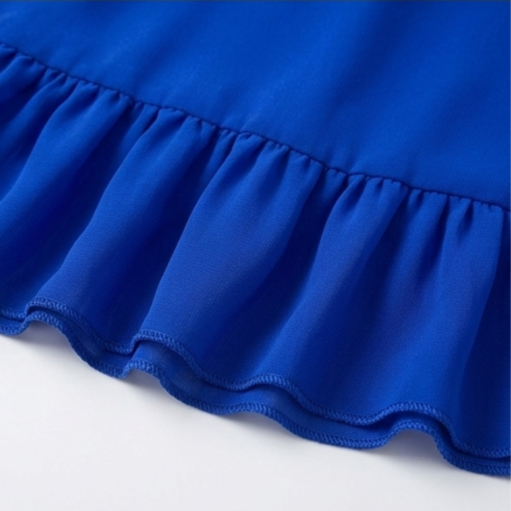Women's Cascading Ruffle Midi Dress - Layered Chiffon
