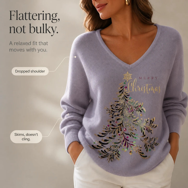 Women's Christmas Tree Graphic Sweater - Holiday Knit