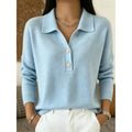 Women's Collared Button Pullover - Refined Comfort
