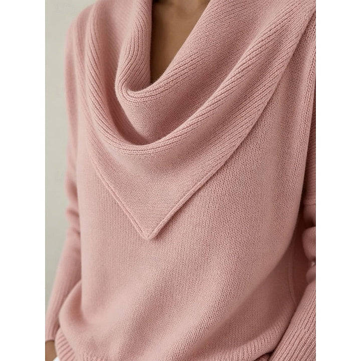 Women's Cowl-Neck Sweater - Elegant Draped Knit